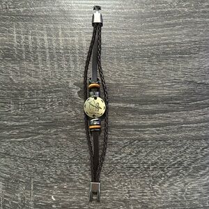 Sagittarius Zodiac Sign Leather Bracelet for Men and Women